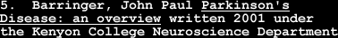 Parkinson's Paper link